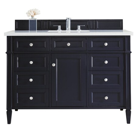 James Martin Vanities Brittany 48in Single Vanity, Victory Blue w/ 3 CM Arctic Fall Solid Surface Top 650-V48-VBL-3AF